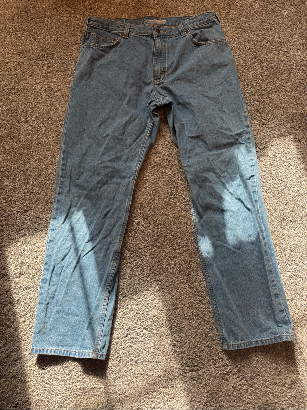 Carhartt Men's Light Blue Relaxed Straight-Leg Jeans - Like New, 36x32